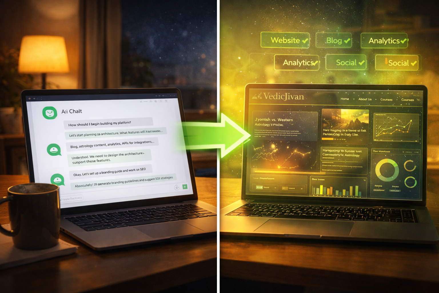 One conversation. One evening. VedicJivan went from 5 years in my head to live on the internet.